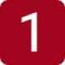 Number 1 with red background, square Number 1 with red background, square